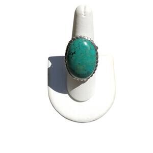 Beautiful Arya Large Native American Sterling Silver 925 Turquoise Ring Size 9